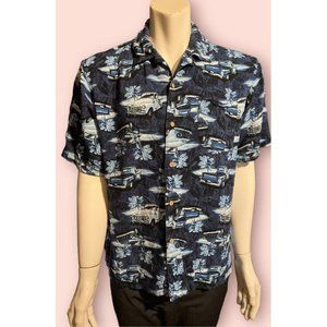 Puritan Classic Cars Hawaiian Style Button Down Shirt Size L